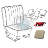 cabrio seat cover set grey smooth 65-67 tmi